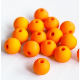 Akrüülhelmes 8mm matistatud oranž, ava 1mm, pakis 15 tk