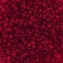Miyuki ümarad seemnehelmed 11/0 läbipaistev ruby, 5 gr.