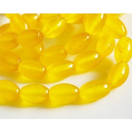 Jadeiit ovaalne helmes 12x8mm, looduslik, värvitud mee kollane, ava 1mm, 6 tk