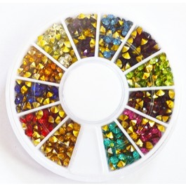 Kunstvaigust liimitavad koonusekujulised kristallid, 12 erinevat värvi, pakis 1 karp