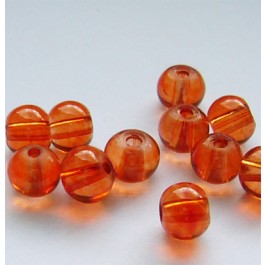 Ümar klaashelmes oranžikas punane, 6mm, 10 tk