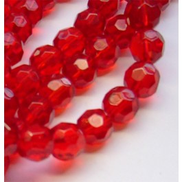Punane lihvitud klaashelmes 10mm, 1 tk
