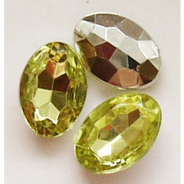 Akrüülkristall 14x10x5mm  rohekas-kollane, 1 tk