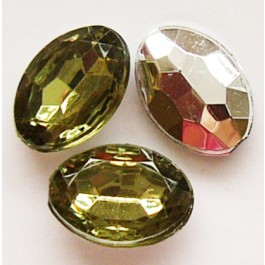 Akrüülkristall 14x10x5mm oliivroheline, 1 tk