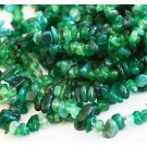 Oonüks/ahhaat chipsid roheline 5-8mm, looduslik kivi, värvitud, pakis nlldll u 84cm