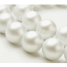 Teokarbist valmistatud pärl 8mm matistatud värvitud valge, ava 1mm, pakis 10 tk