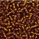 Tšehhi  Preciosa seemnehelmed 11/0 läbipaistev pruun/hõbe, pakis  u 5 gr.