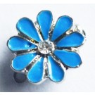 Karpkinnis 13x14x6mm messingist plaatina värvi, kivikesega sinise lillega, 1 tk