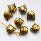 Ant.kuldne lapik metallhelmes Kass 8x8x5mm, plii- ja niklivaba, 1 tk