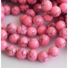 Türkiis 10mm sünteetiline värvitud roosa, 10 tk