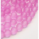 Lillakas-roosa matt klaashelmes 8mm, 10 tk