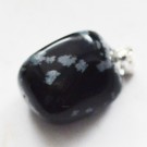 Lumehelbe obsidian ripats 24x14mm, 1 tk