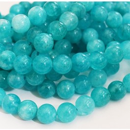 Халцедон натуральный камень 8-8,5мм, цвет синий, отв. 1мм, 25 шт./упаковка