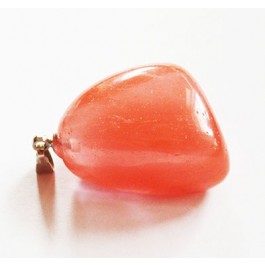 Подвеска Cherry Quartz 38x20x18мм искусственный камень, латунный крючок, в упаковке 1 шт.
