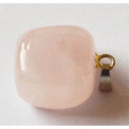 Подвеска из розового кварца 22x16мм натуральный камень с латунным крючком, 1 шт. в упаковке