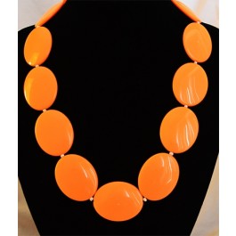 Акриловое ожерелье с серьгами длина 49см, бусы 38x28мм, оранжевый,  1 шт.  Невозможно отправит с обычном- или заказным макси-письмом.