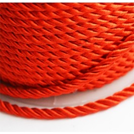 Декоративный шнур 4мм красный, 1 м