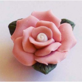Герамическая бусина цветок 23x11мм розовая, 1 шт.