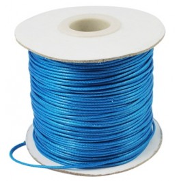 Вощеный шнур  1,0 mm, синий. 1м