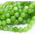 Халцедон натуральный камень 8-8,5мм, цвет зеленый, отв. 1мм, 10 шт./упаковка