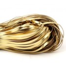 Шнур из искусственной кожи ширина 5мм толщина 0,7мм цвет золотой, края загнуты назад, в упаковке около 10м
