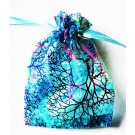 Подарочный мешок 12х10cм органза синий-фиолетовый, 5 шт.