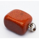 Красный авантюрин синтетический камень 24x15 мм, с латунным крючком, 1 шт. в упаковке