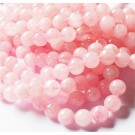 Розовый кварц 8мм натуральный камень, отв. 1мм, в упаковке 10 шт.