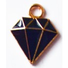 Металлический кулон Diamond 15x12мм черный/золотой, в упаковке 1 шт.