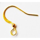 Серьги-крючки 15мм латунь золотой цвет, отверстие 2мм, в упаковке 20 шт.