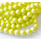 Жемчужные бусины из ракушек, круглые, светло-зеленовато-желтый, матовые 10 мм, отверстие 1 мм, в упаковке 10 шт.