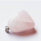 Подвеска из розового кварца 31x19x12мм натуральный камень с латунным крючком, 1 шт. в упаковке