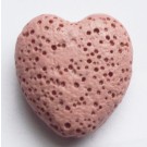 Лавовый камень 20х20мм Сердце синтетический камень розовый, отв. 1мм, в упаковке 1 шт.