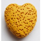 Лавовый камень 20х20мм Сердце синтетический камень желтый, отв. 1мм, в упаковке 1 шт.