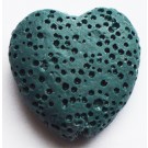 Лавовый камень 20х20мм Синтетический камень Сердце, тёмно-сине-зелёный, отв. 1мм, в упаковке 1 шт.