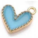 Металлический кулон Сердце 14х14мм синий, в упаковке 1 шт.
