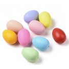 Яйца пластиковые 59х40мм разных цветов, отверстие 3,5мм, в упаковке 4 шт.