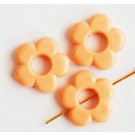 Бусина акриловая Цветок 19х19х4мм бежево-оранжевый, отверстие 1,5мм, в упаковке 4 шт.