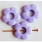 Бусины акриловые Цветок 19х19х4мм фиолетовый отверстия 1.5мм в упаковке 4 шт