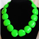 Акриловое ожерелье длина 48см, бусы 30x28мм, зелёный,  1 шт.  Невозможно отправит с обычном- или заказным макси-письмом.