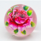 Стеклянная бусина с цветочками 10~10.5x9.5мм, отверстие 1.4мм, прозрачный розовый, 1 шт.