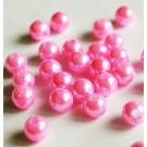 Жемчуг бусины пластик  7,5-8мм розовые, отверстие 1мм,  25 шт.