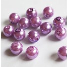 Жемчуг бусины пластик  7,5-8мм фиолетовые, отверстие 1мм,  25 шт.