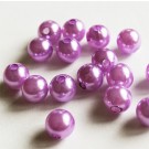 Жемчуг бусины пластик  9,5-10мм фиолетовые, отверстие 1мм,  15 шт.