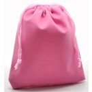 Подарочный мешок 12х10cм велюр розовый, 1 шт.