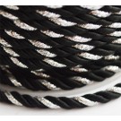 Декоративный шнур 4мм чёрный-серебренный, 1 м