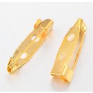 Основы для брошей, железо, цвет золото  20х5мм - 1 шт.