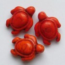Синтетический ховлит черепаха 19x14мм, оранжевый, 1 шт.