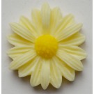 Кабошон акриловый цветок  22x7мм светло-желтый, 1 шт.