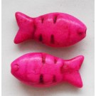Бирюза  Рыбка  25х12мм синтетический камень, тёмно розовый, 1 шт.